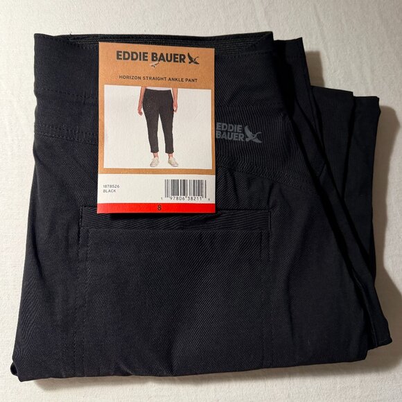 Eddie Bauer Women's Horizon Straight Ankle Pant Size 8 Black Outdoor Casual NEW - Picture 15 of 15